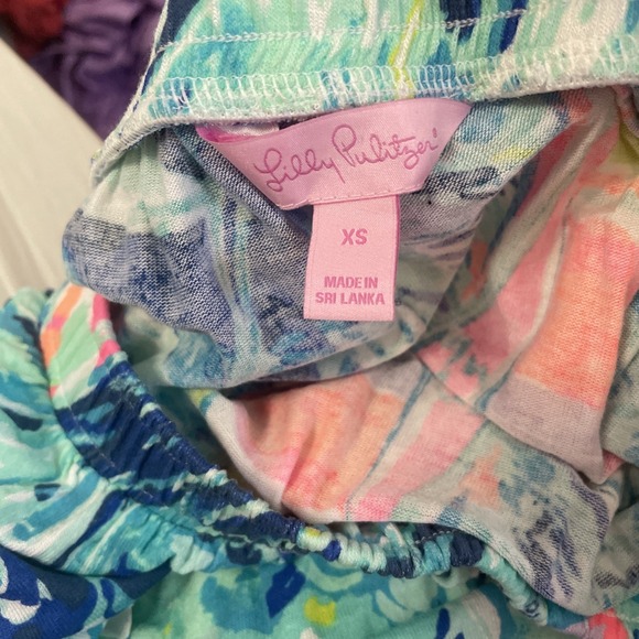 LILLY PULITZER Palma Tube Top‎ In Sparkling Blue Hey Bay Bay Size Xsmall - Picture 8 of 8